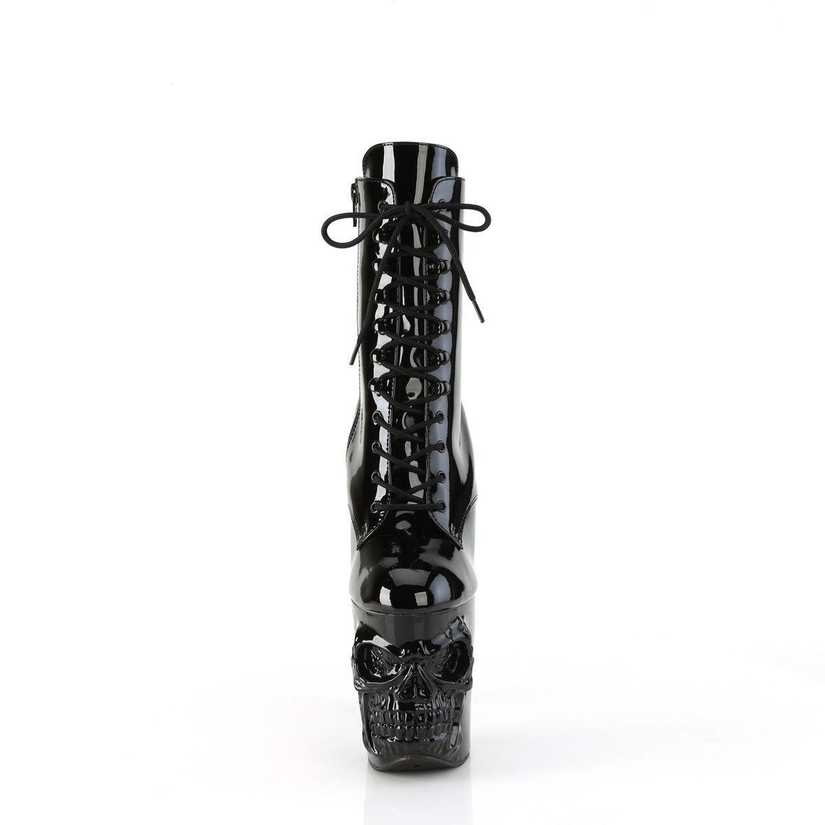 Pleaser RAPTURE-1020 Black Lace-Up Platform Ankle Boots - 8 Inch Heels