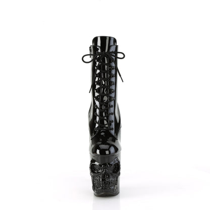 Pleaser RAPTURE-1020 Black Lace-Up Platform Ankle Boots - 8 Inch Heels