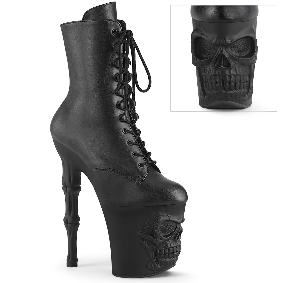 RAPTURE-1020 Pleaser Black 8 Inch Erotic Heels Platform boots