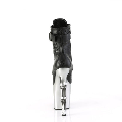 RAPTURE-1020STR-02 Pleaser Black 8 Inch Pole Dance Ankle Boots