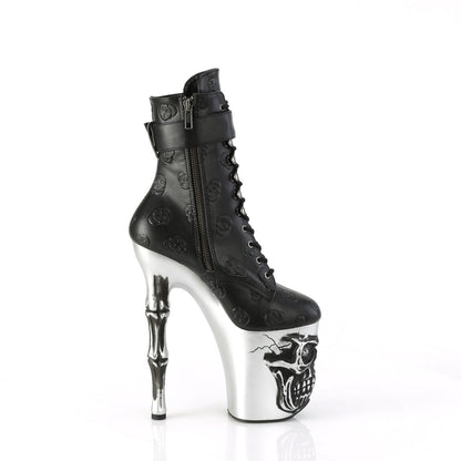 RAPTURE-1020STR-02 Pleaser Black 8 Inch Pole Dance Ankle Boots