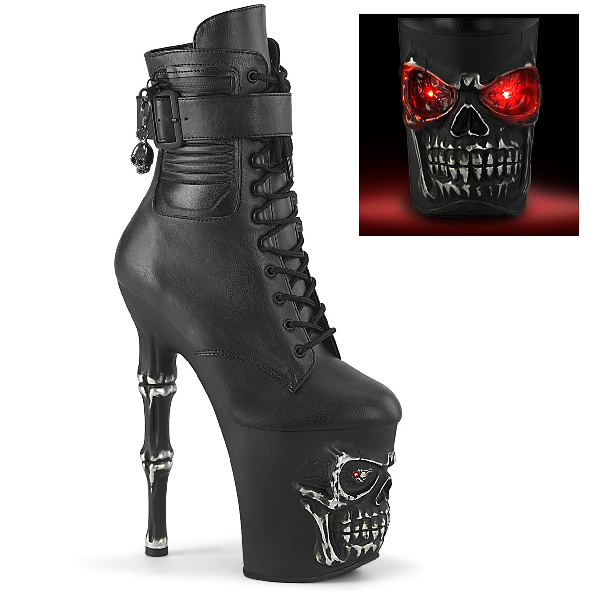 RAPTURE-1020STR-LT Pleaser Black 8 Inch Sexy Strippers Boots