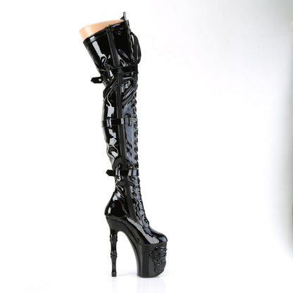 RAPTURE-3028 Pleaser Black Patent 8 Inch Sexy High Thigh Highs