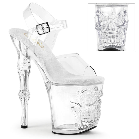 Pleaser RAPTURE-808 Clear Platform Sandals - 8 Inch Heels