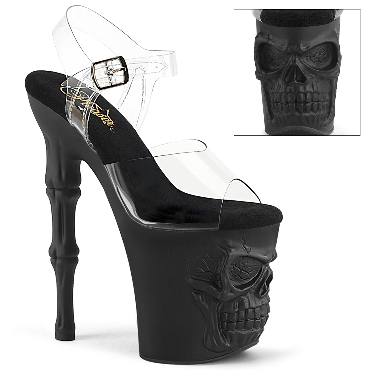 RAPTURE-808 Pleaser Clear/Black Sexy Platform Shoes (Pole Dancing Heels)