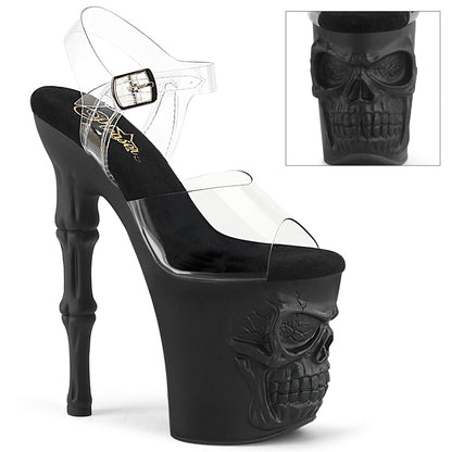 RAPTURE-808 Pleaser Clear Black 8 Inch Pole Dancing Platform Heels