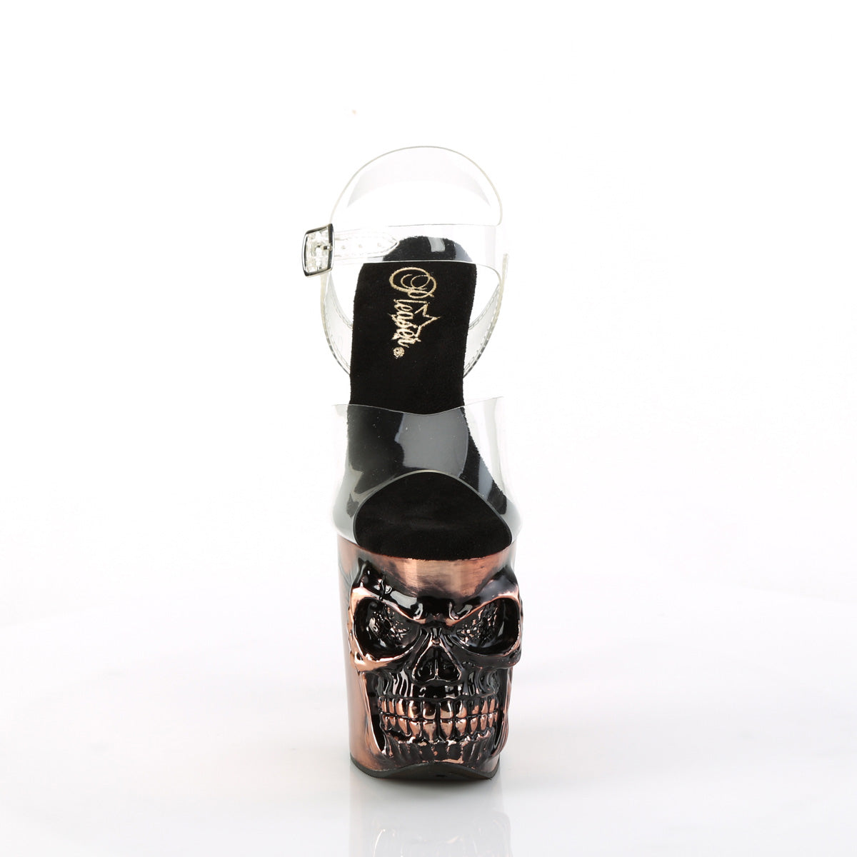 RAPTURE-808-LT Pleaser Satin Brass Chrome 8 Inch Exotic Dance Platform Shoes