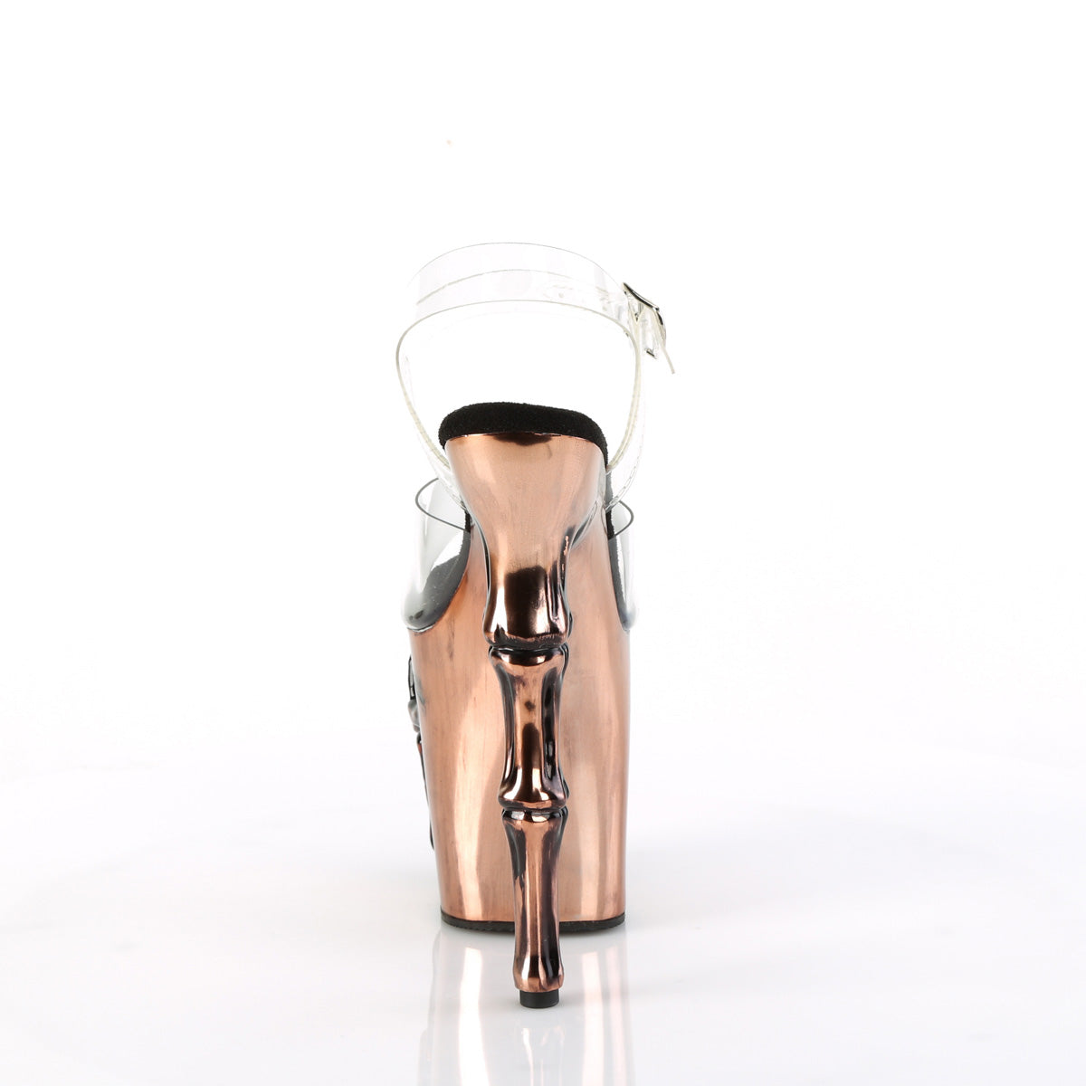 RAPTURE-808-LT Pleaser Satin Brass Chrome 8 Inch Exotic Dance Platform Shoes