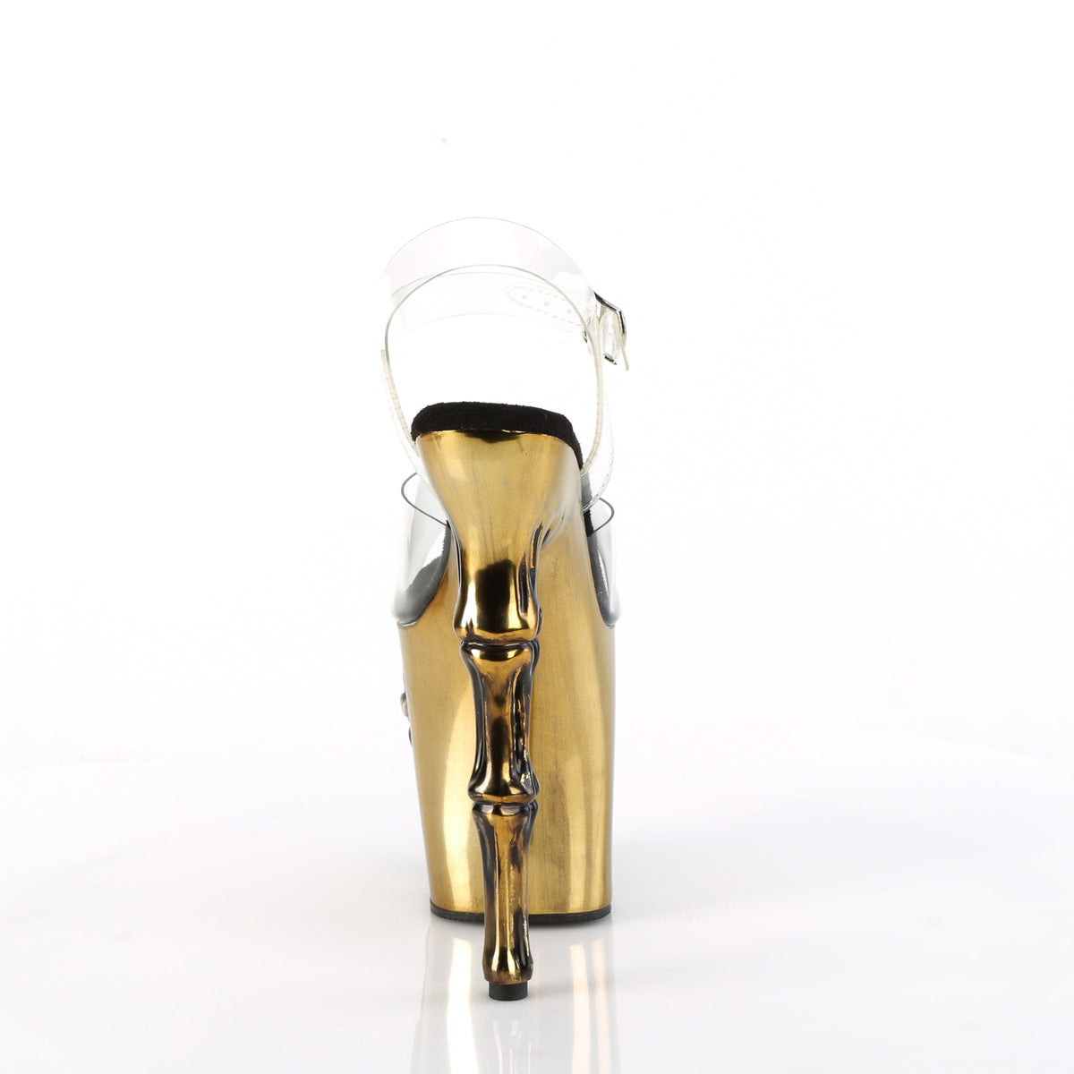 RAPTURE-808-LT Pleaser Satin Copper Chrome 8 Inch Ladies Fetish Platform Heels