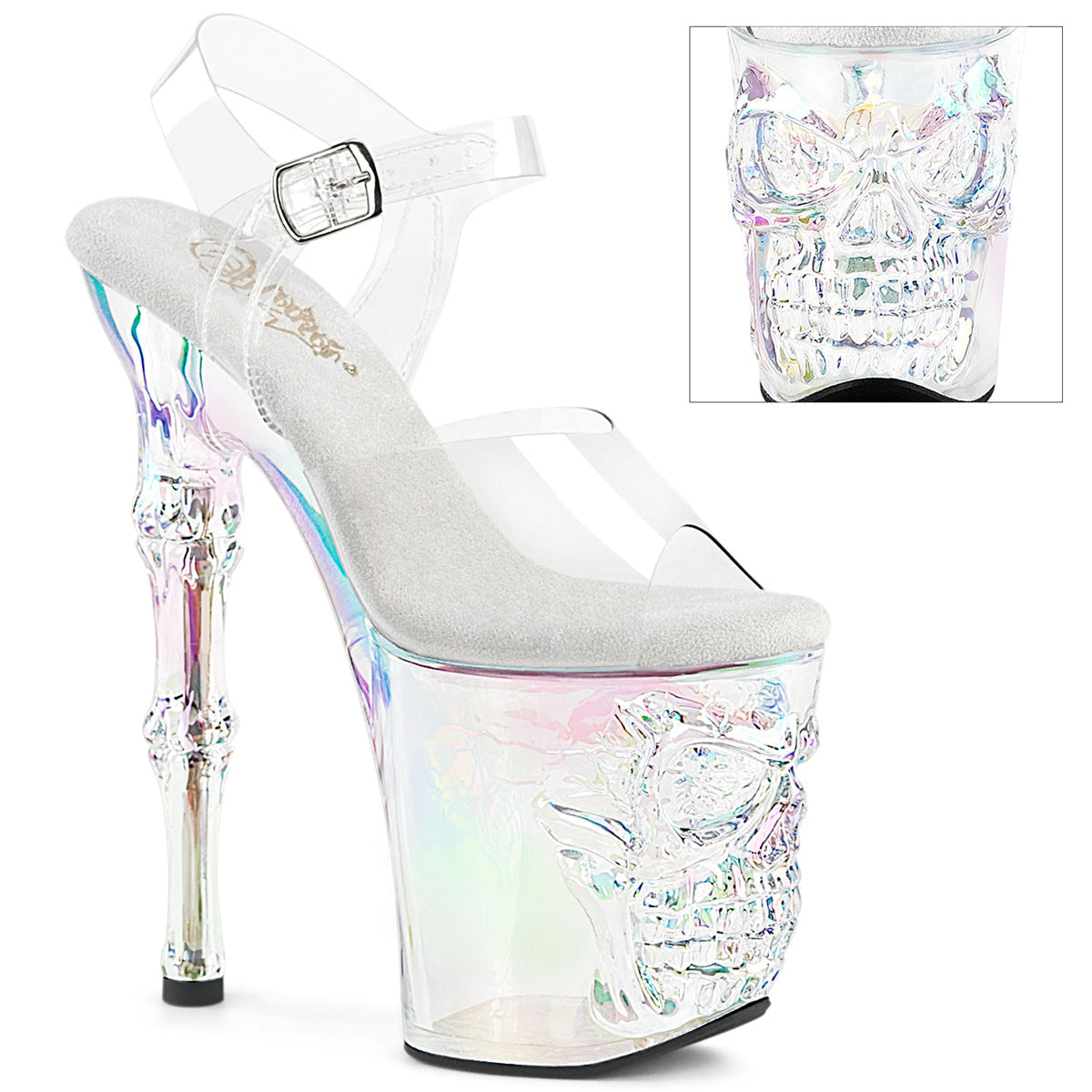 RAPTURE-808HT Pleaser Clear/Holo Tinted Sexy Platform Shoes (Pole Dancing Heels)