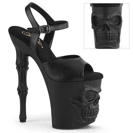 Pleaser RAPTURE-809 Black / Black Matte Platform Sandals - 8 Inch Heels