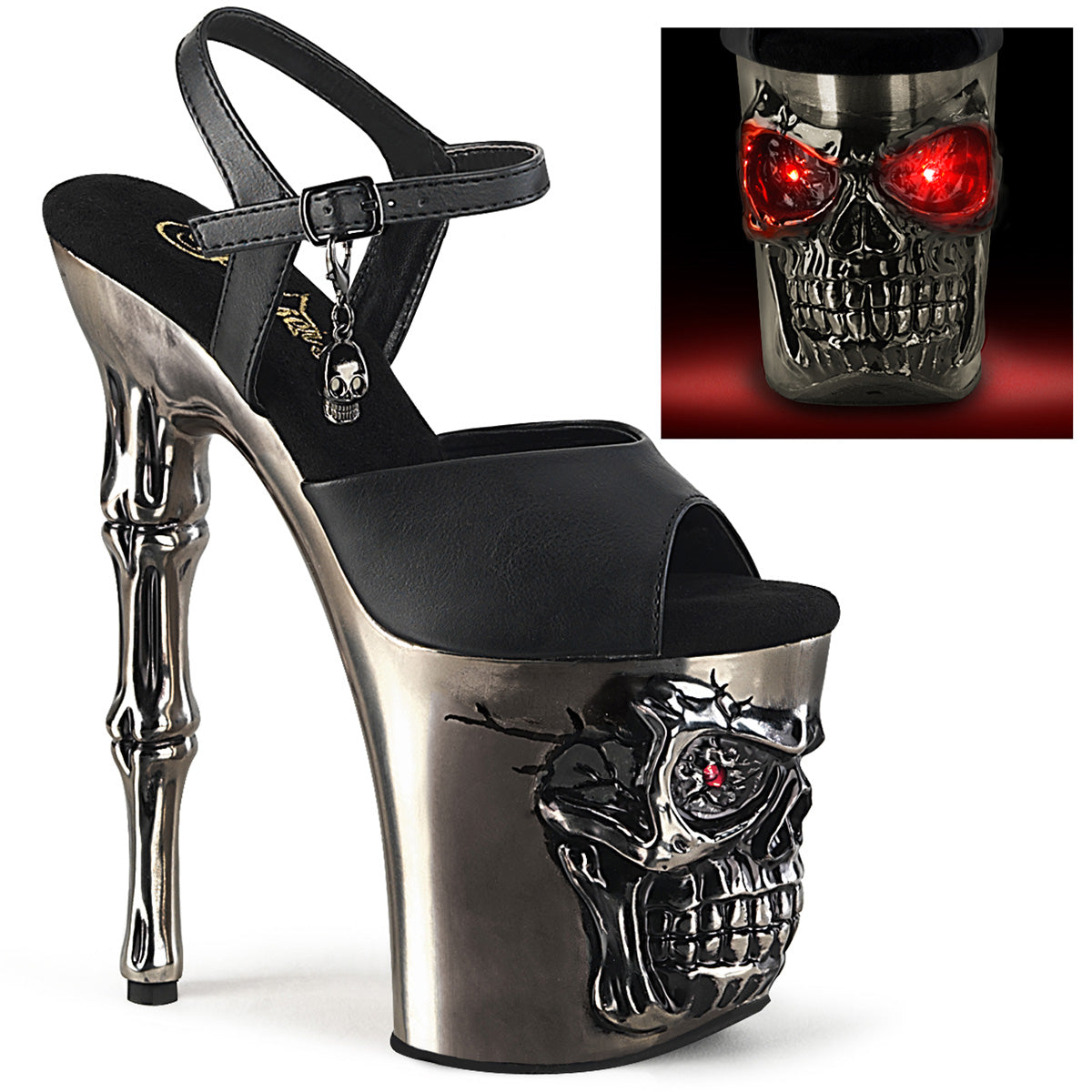 RAPTURE-809-LT Pleaser Black 8 Inch Exotic Dance Platform Heels
