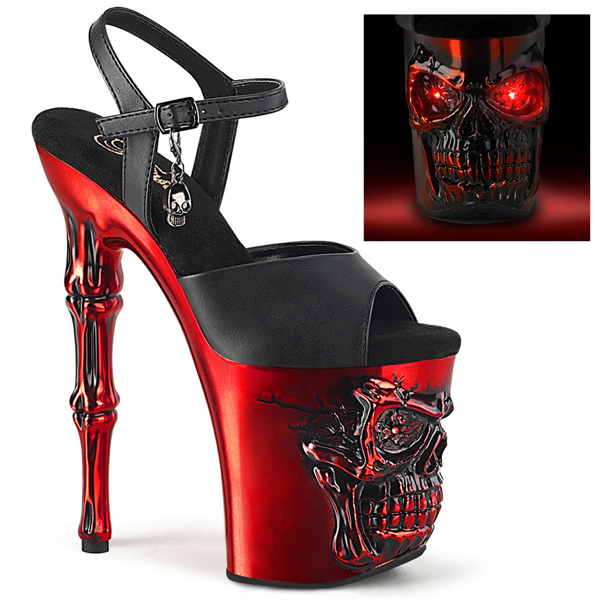 RAPTURE-809-LT Pleaser Black 8 Inch Ladies Fetish Platform Heels