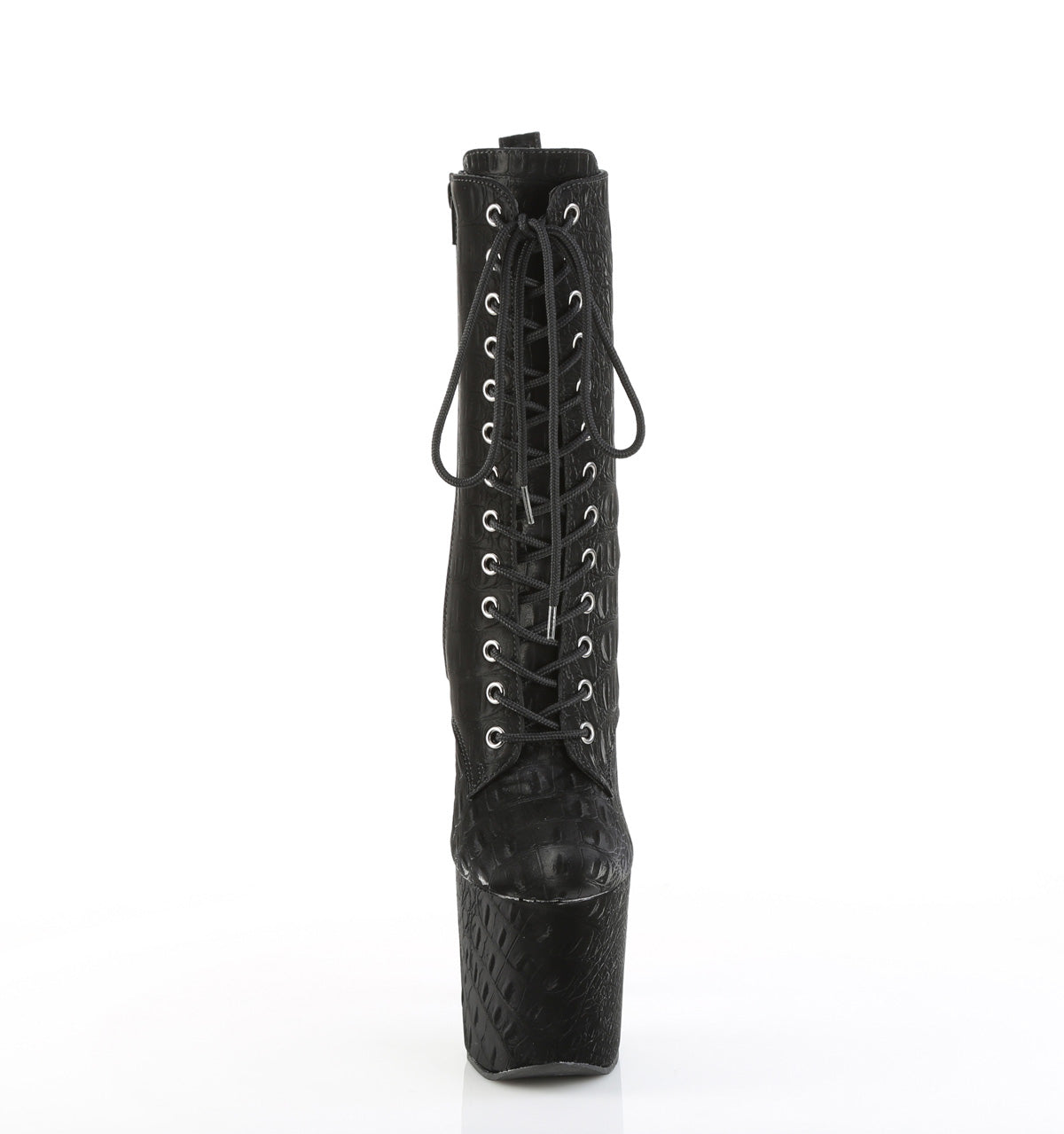 RAZZLE-1040WR Pleaser Black Reptile 8 Inch Pole Dance Platform Heels