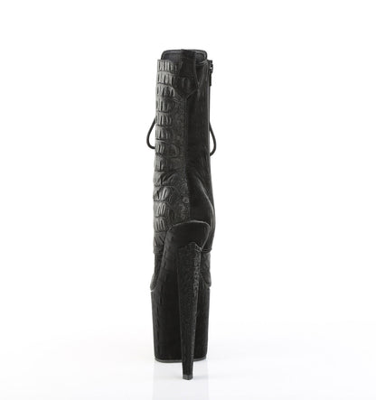 RAZZLE-1040WR Pleaser Black Reptile 8 Inch Pole Dance Platform Heels
