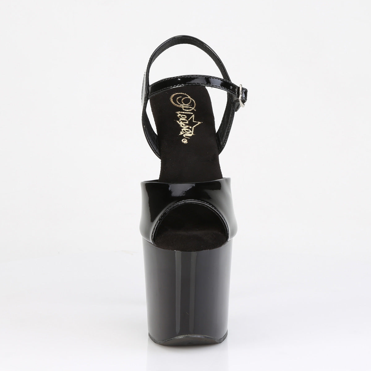 Pleaser RAZZLE-809 Black Platform Sandals - 8 Inch Heels
