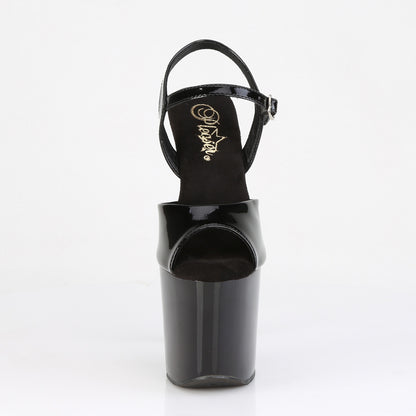 Pleaser RAZZLE-809 Black Platform Sandals - 8 Inch Heels