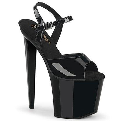 Pleaser RAZZLE-809 Black Platform Sandals - 8 Inch Heels