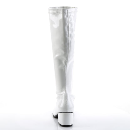 RETRO-300 Pleasers Funtasma 2 Inch Heel White Patent Women's Boots