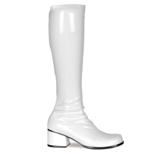 Funtasma RETRO-300 White Boots - 2 Inch Heels