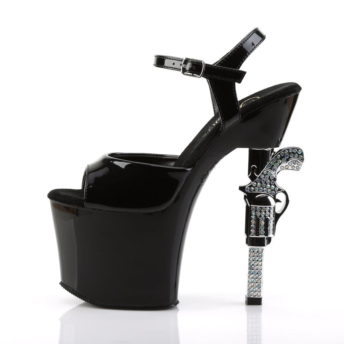 REVOLVER-709 Pleaser Black 7 Inch Platform Kinky Platform Shoes