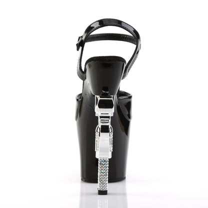 REVOLVER-709 Pleaser Black 7 Inch Platform Kinky Platform Shoes