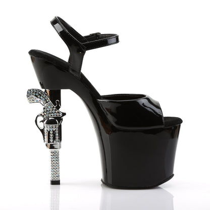 REVOLVER-709 Pleaser Black 7 Inch Platform Kinky Platform Shoes