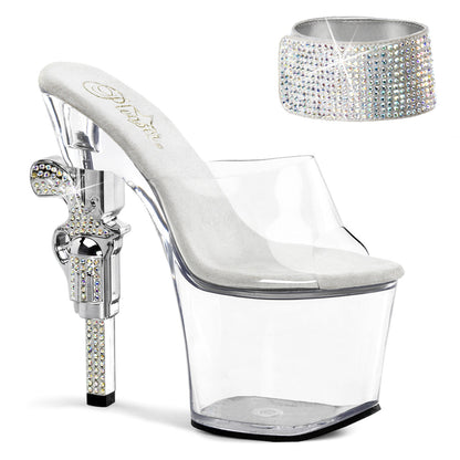 REVOLVER-712 Pleaser Clear 7 Inch Exotic Dance Platform Shoes Clear