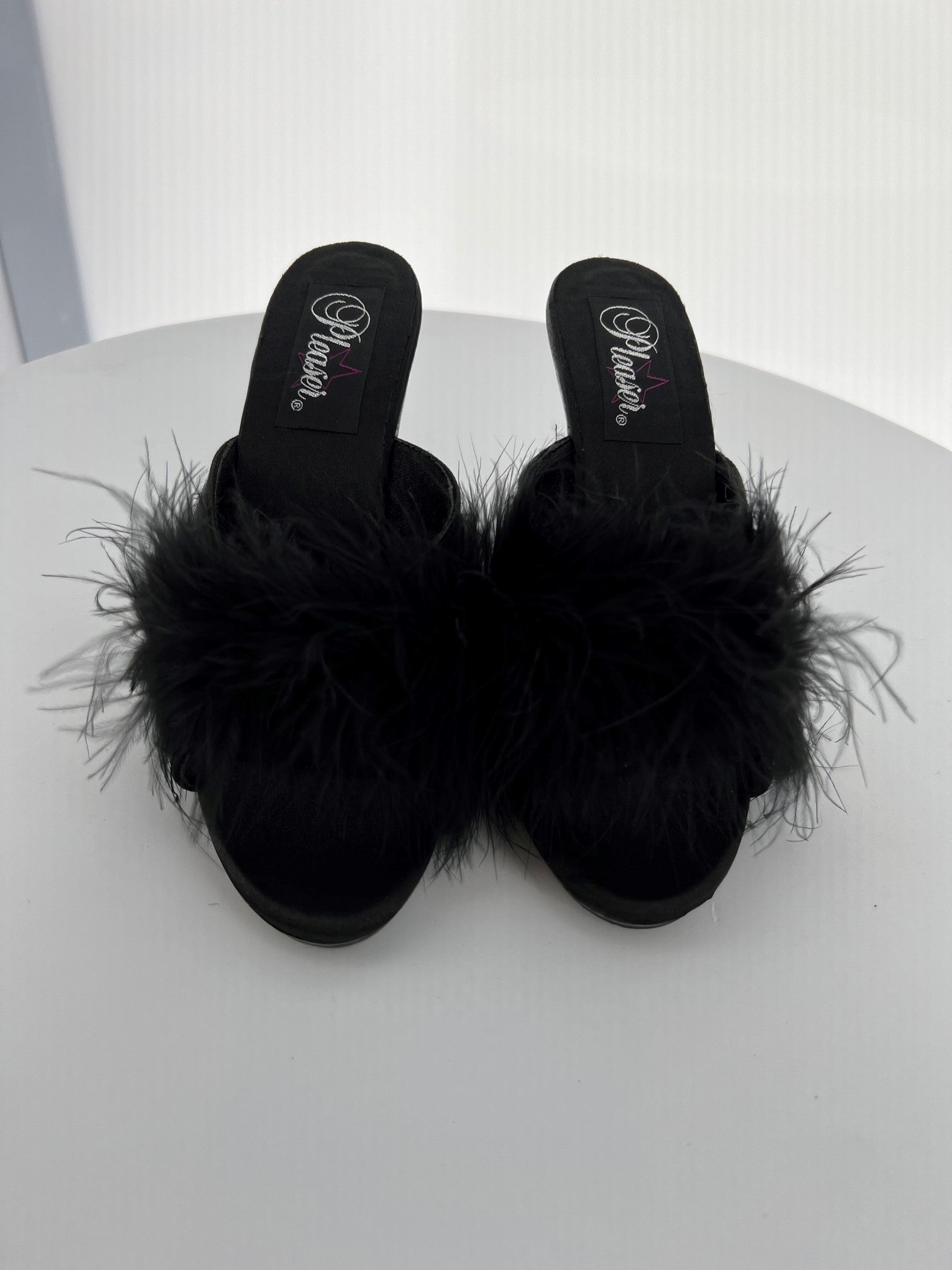 ROMANCE-04 Pleaser Blk Satin High Heel Alternative Footwear Discontinued Sale Stock 5 uk (38 Europe - 8 Usa) Blk Satin