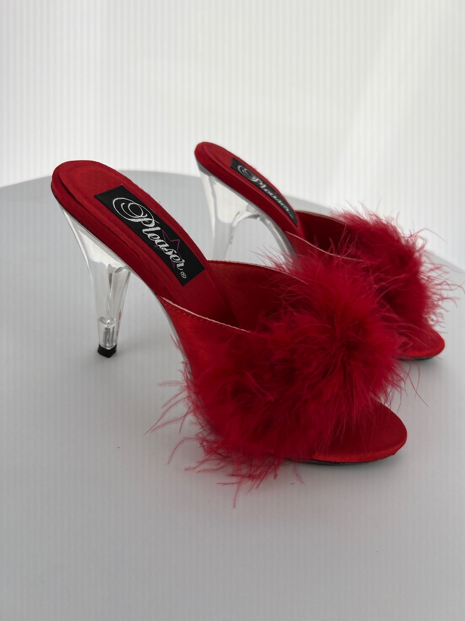 ROMANCE-04 Pleaser Red Satin High Heel Alternative Footwear Discontinued Sale Stock 3 uk (36 Europe - 6 Usa) Red Satin