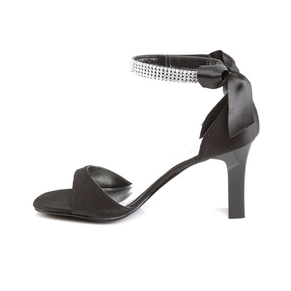 Pleaser Pink Label ROMANCE-372 Black Sandals - 3 1/4 Inch Heels