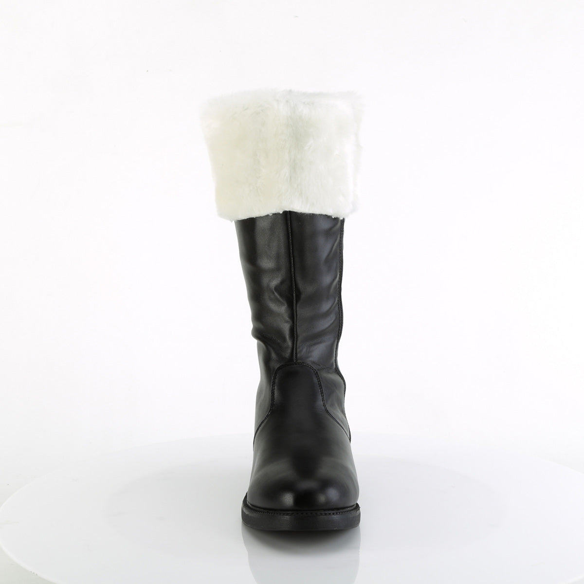 santa 100 funtasma black pu white faux fur shoes