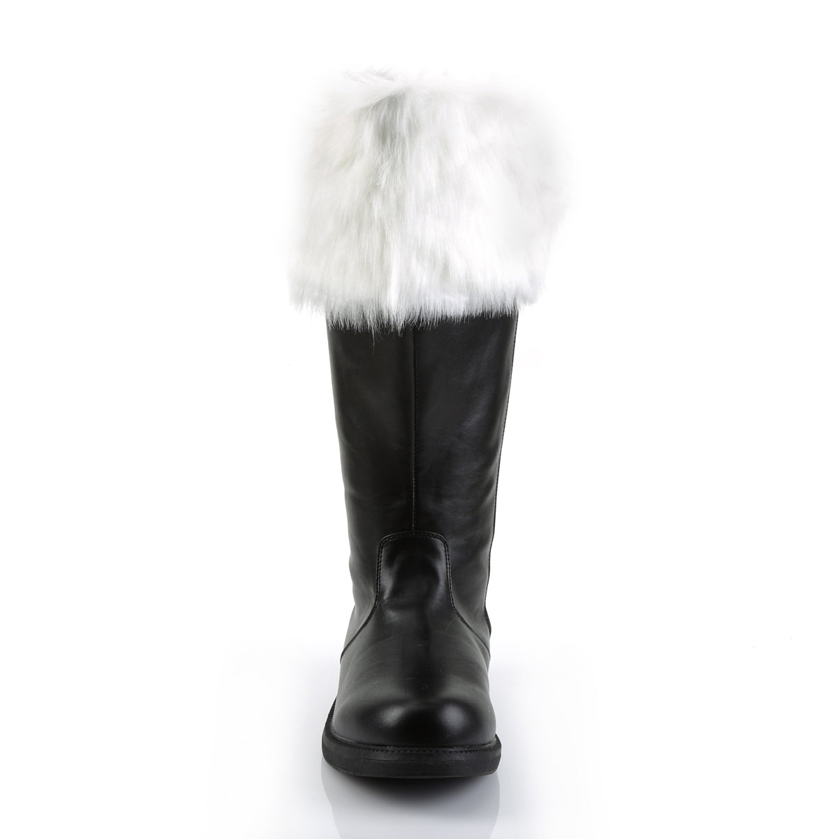 santa 106wc funtasma plus sizes wide width shaft sexy black pu white faux fur fetish footwear