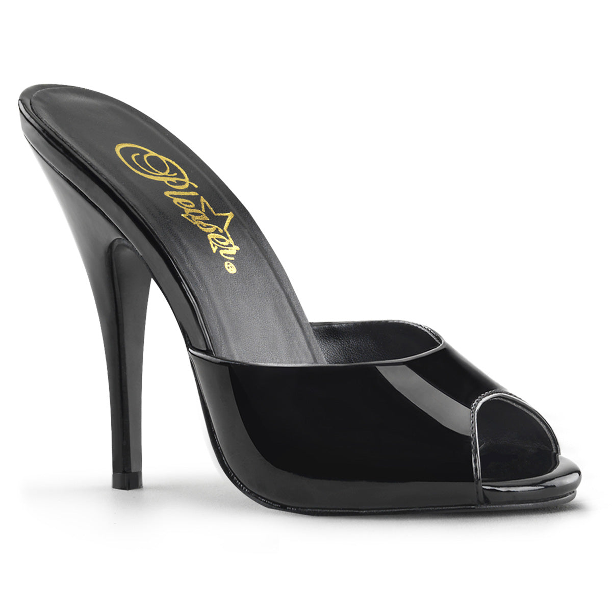SEDUCE-101 Pleaser Pink Label Black 5 Inch Sexy Single Soles Black Patent
