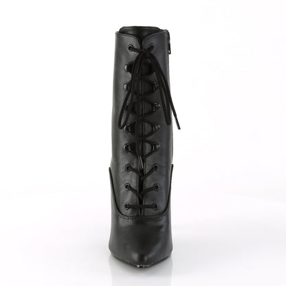 Pleaser SEDUCE-1020 Black Lace-Up Ankle Boots - 5 Inch Heels