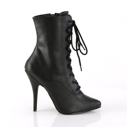 Pleaser SEDUCE-1020 Black Lace-Up Ankle Boots - 5 Inch Heels