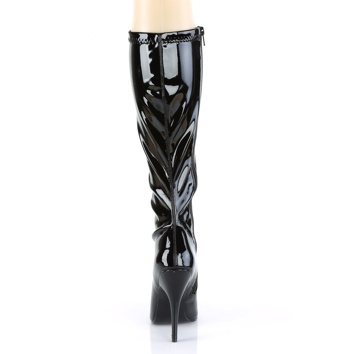 Pleaser SEDUCE-2000 Black Knee High Boots - 5 Inch Heels