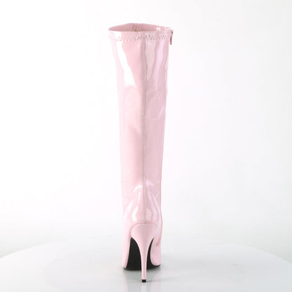 SEDUCE-2000 Pleaser Knee High Boots B. Pink Str Pat Single Soles