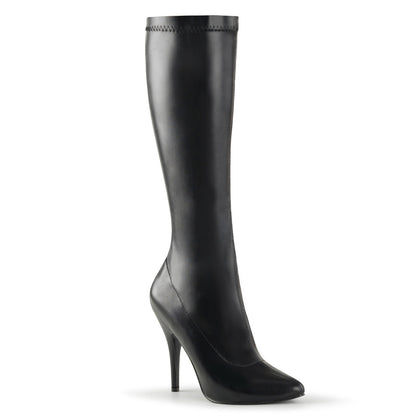 SEDUCE-2000 Pleasers 5 Inch Heel Black Knee High Boots Fetish Footwear