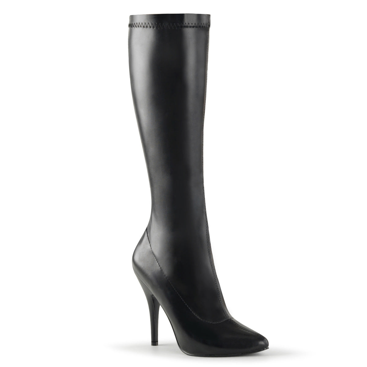 Pleaser SEDUCE-2000 Black Knee High Boots - 5 Inch Heels