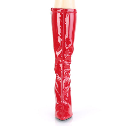 SEDUCE-2000 Pleasers 5 Inch Heel Red Knee High Boots Fetish Footwear