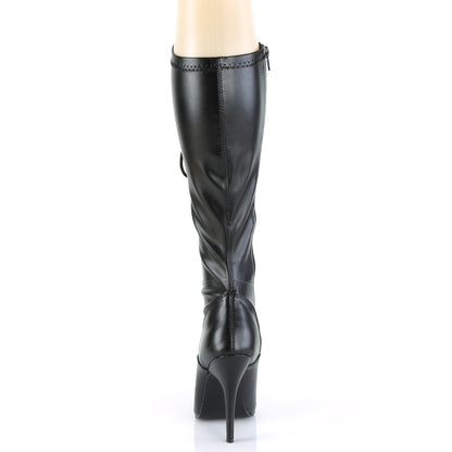 SEDUCE-2024 Pleasers 5 Inch Heel Black Fetish Knee High Boots Footwear