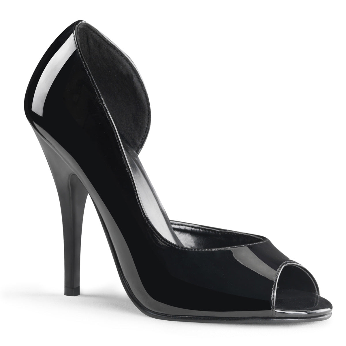 SEDUCE-212 Pleasers 5 Inch Heel Black Patent Fetish Footwear