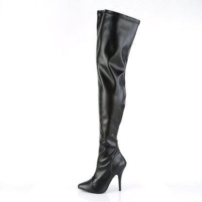 SEDUCE-3000 Pleasers 5 Inch Heel Black Matt Fetish Footwear