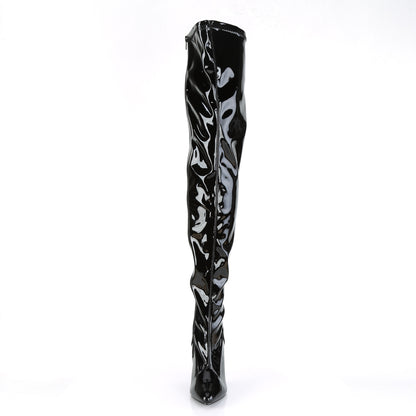 Pleaser SEDUCE-3000 Black Thigh High Boots - 5 Inch Heels