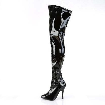 SEDUCE-3000 5 Inch Heel Black Stretch Patent Fetish Footwear-Pleaser- Sexy Shoes Pole Dance Heels