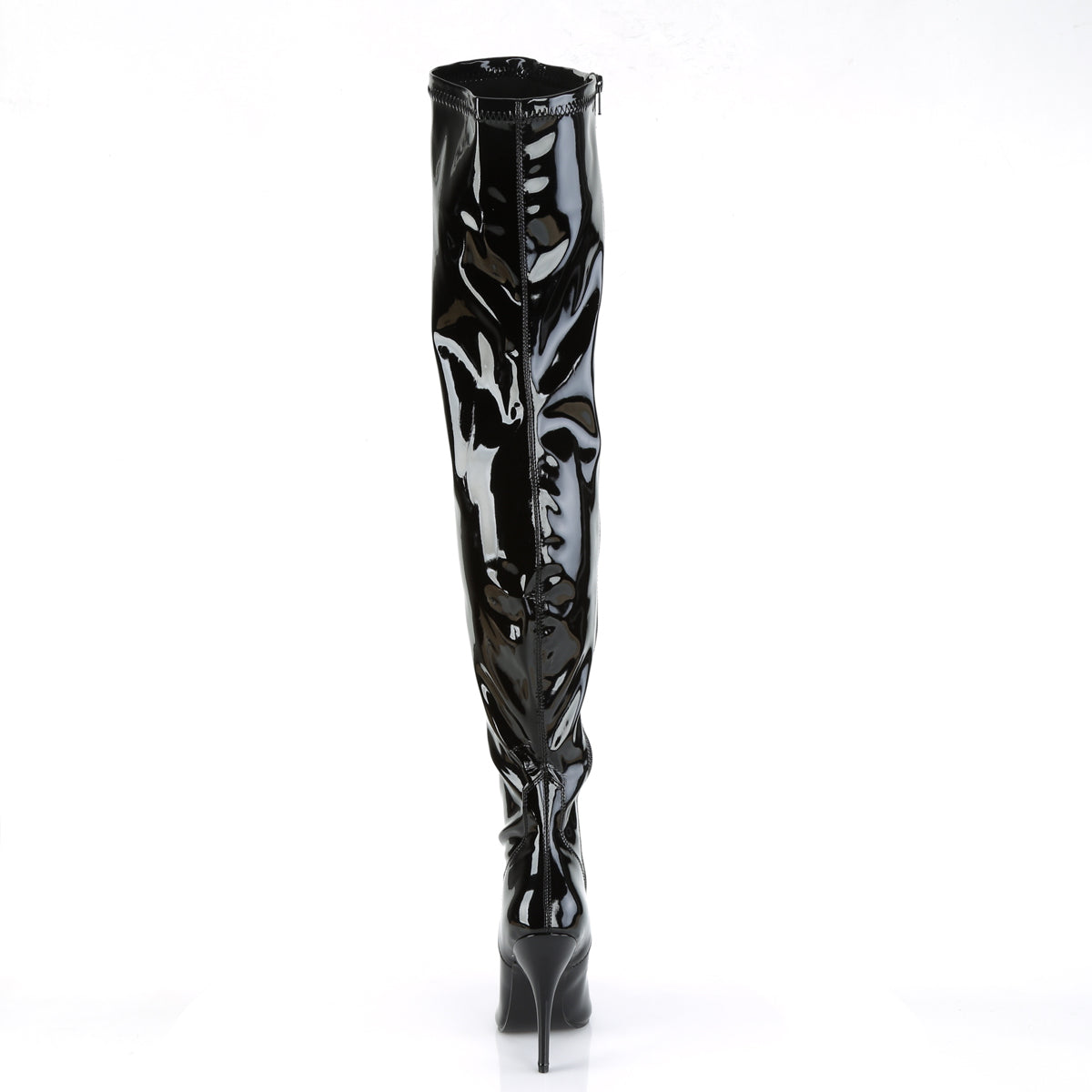Pleaser SEDUCE-3000 Black Thigh High Boots - 5 Inch Heels