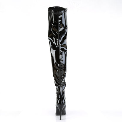 Pleaser SEDUCE-3000 Black Thigh High Boots - 5 Inch Heels