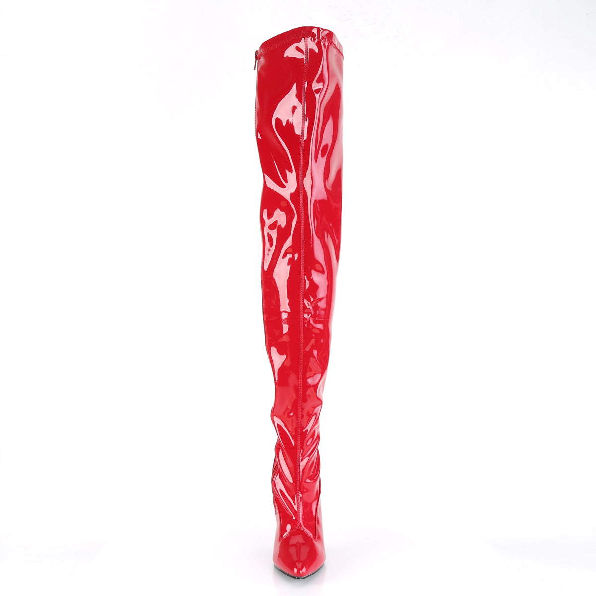 Pleaser SEDUCE-3000 Red Thigh High Boots - 5 Inch Heels