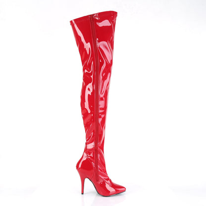 SEDUCE-3000 Pleasers 5 Inch Heel Red Fetish Thigh Boots Footwear
